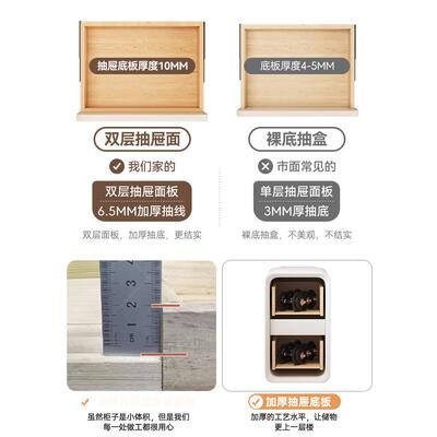 奶油风迷你小型家极KOF窄床头柜卧室出租用免安用装房床头置物收