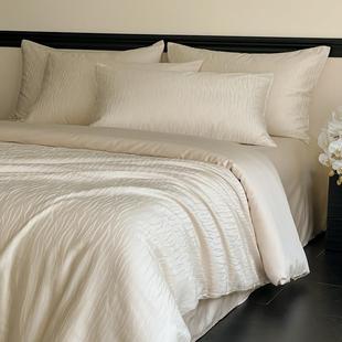 类兰A天棉丝贡缎浮雕提花四件套轻奢床单纯棉被精套全棉高端兰精