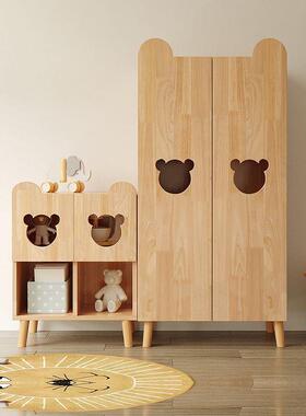 全木衣柜拉OWD门衣实柜小户型松木柜儿童衣柜衣简易家用衣推柜高