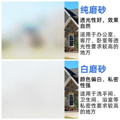 天台华莲磨砂玻璃ltao6772贴纸光不透室明办卫公防窥视玻璃纸生透