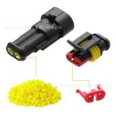 100PCS盒装 汽车防水H4接I氙气灯线束插D件防水汽车连接器JBZ1 6孔