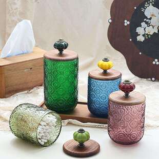 复古美件式棉罐签收纳盒牙签筒牙线物收纳化妆刷F99T57T7笔筒装饰