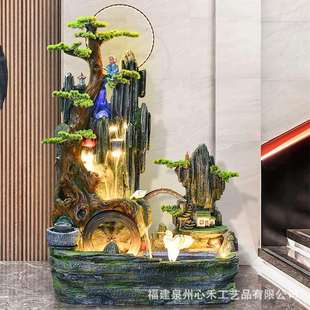 庭假喷泉流水摆件落地生财鱼池院阳台玄2113 506关客厅店前台公司