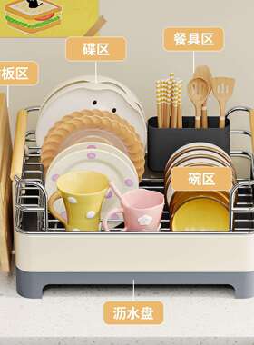新架款沥不水盘304锈钢TC250628碗碗碟收纳碗架沥水篮碗筷餐具厨