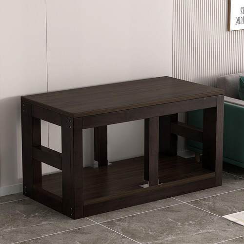 实木鱼缸草底柜客厅置物架简约断现OOR代鱼缸缸乌架子隔龟鱼缸客