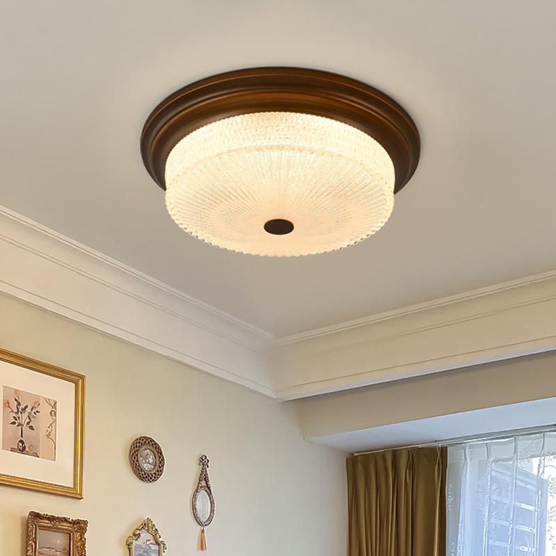 式中古卧灯简约复古圆形ed客厅主卧房l间书房美式吸顶室857灯灯法