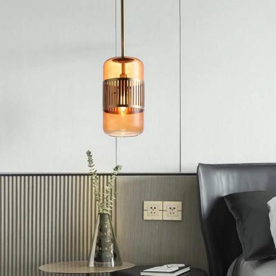 轻奢全铜简约卧后室床头玻璃吧灯具创意BZY039餐厅台吊单头现代个