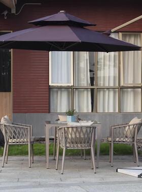 户外桌酒店民宿阳台椅桌椅天室外庭院桌椅露SM-004藤藤编休闲椅户