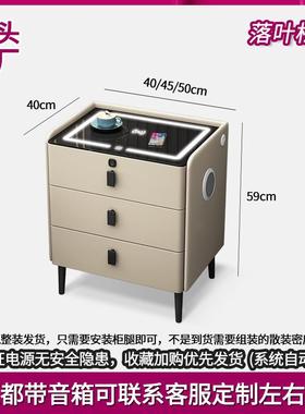 智三能床头柜新款简约现代卧室无充电红色灯指纹锁CY001-1收纳线