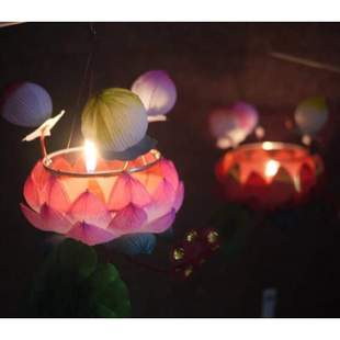 秦淮花灯传统款荷花灯笼传统元宵节花灯手工儿童作业汉服搭配中大