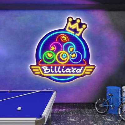 桌网红台球厅发装光饰画黑八球球室棋斯诺克牌俱乐部KL00023墙面L