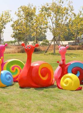 通蜗牛摆件玻璃钢抽象何几昆虫卡雕塑户外林景NQS观售楼园处草坪