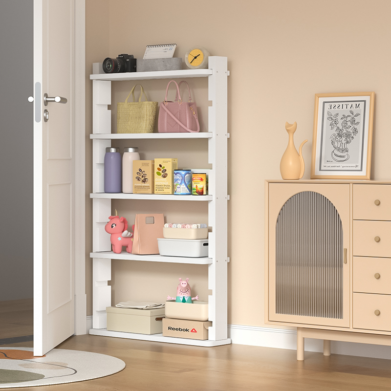 门后超薄置物架家用靠墙夹缝落地架多层免打孔收纳V架薄柜缝隙窄