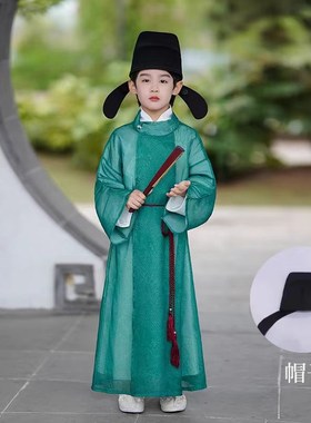 儿童汉服男童春秋款宋制古装李白明制唐装演出服男孩夏季2.024新