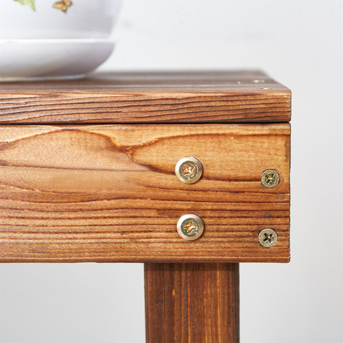 防腐木双层实木质花架子户u外阳台阶梯木架鱼缸花盆置物架室内多