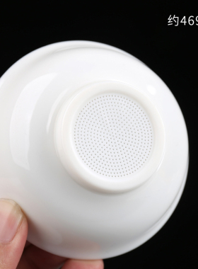 德化羊脂玉白瓷茶漏茶滤网陶瓷z茶隔无纺布茶过滤器功夫茶道配件