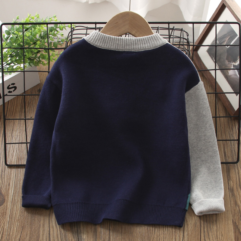 男童毛衣加绒加厚秋冬款2021新款儿童针织衫线衣洋气Z宝宝打底衫