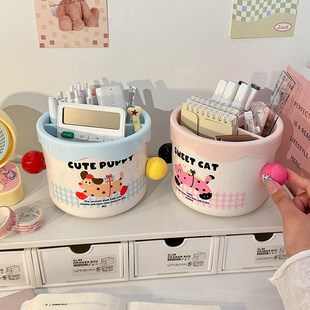 创意可爱笔筒收纳盒学生办公室桌面大容量超大R笔桶儿童男孩女孩