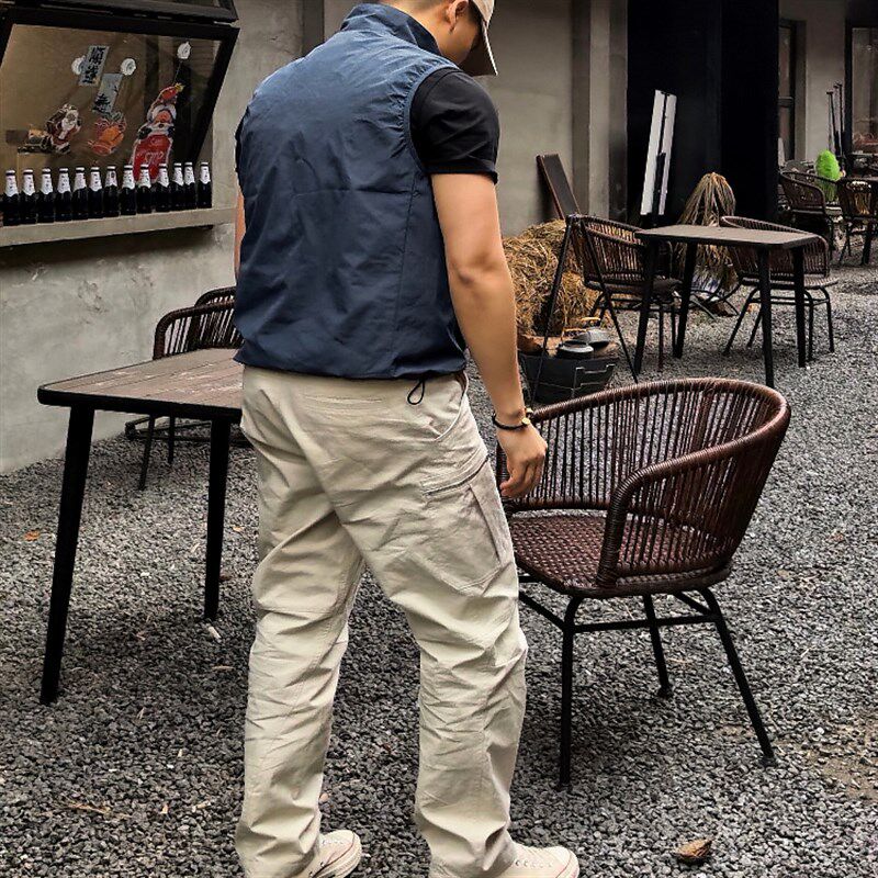 SOS抗撕e裂战术口袋工装裤春夏透气立裁拼接休闲裤微锥显瘦长裤男