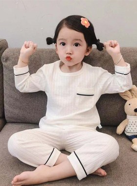 儿童内衣套装纯棉男童秋衣秋w裤宝宝睡衣全棉家居服二件套女孩打