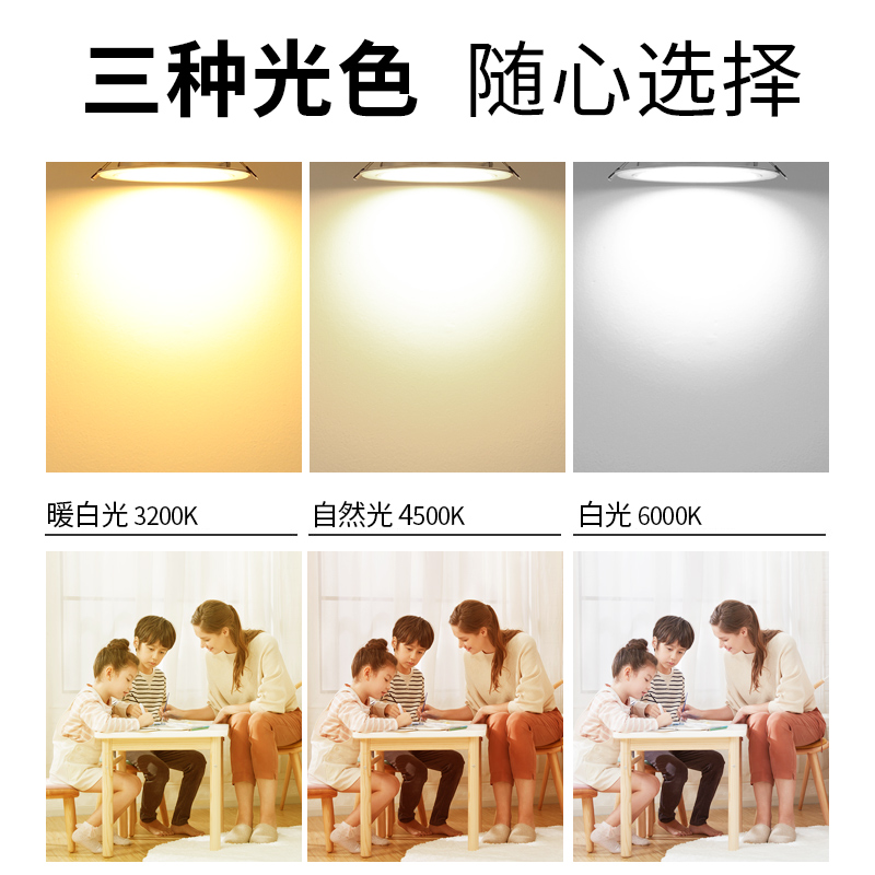 led筒b灯天花灯3w5w7.5开孔射灯嵌入式客厅孔灯猫眼洞灯家用牛眼