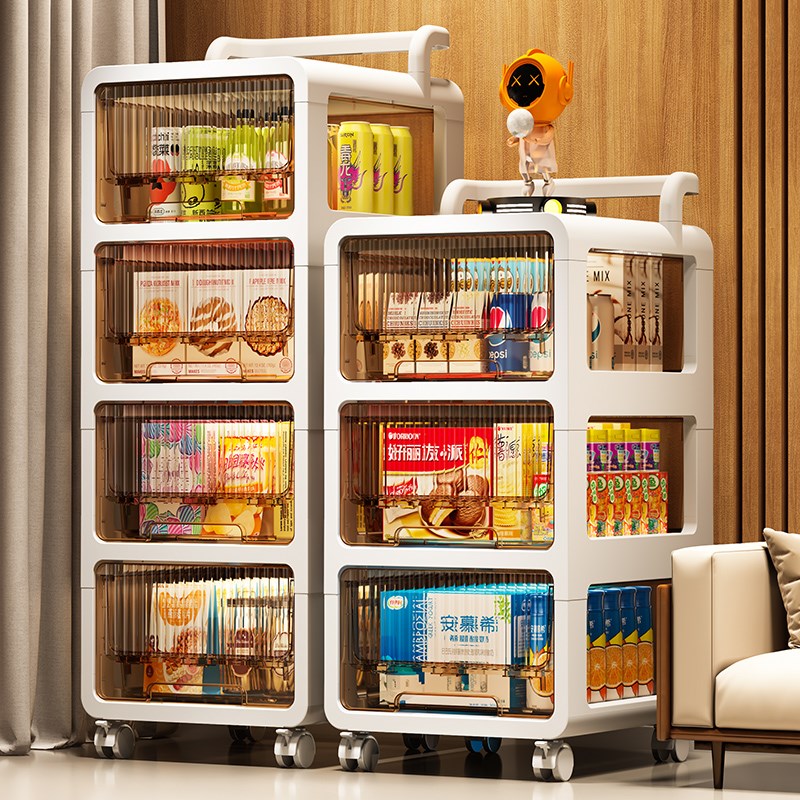 特大号收纳柜家用小推车置物架可移动储物架客厅抽屉W式塑料零食