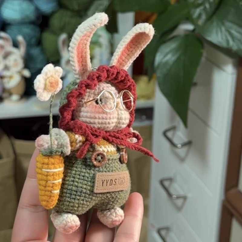 新款糖糖兔手工毛线钩织玩偶diy材料包编织兔子钥U匙扣摆件车挂件,服饰配件/皮带/帽子/围巾,DIY编织材料包,淘宝优惠券,粉丝福利购,淘宝优惠卷