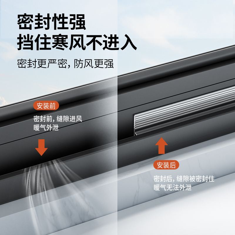 升级窗户冬季密封条推拉窗缝隙防风胶条门窗防漏R风隔音贴挡风神