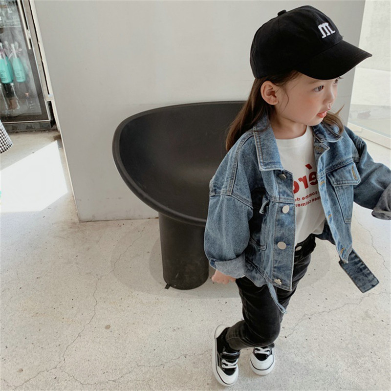 春秋季韩版女童小女孩短款牛仔外套20F22新款洋气儿童长袖上衣夹