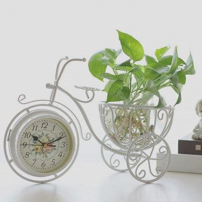 公室桌面台钟创意铁艺自行车花篮双面钟工艺礼品装饰座钟州达贸,家居饰品,台钟/闹钟,淘宝优惠券,粉丝福利购,淘宝优惠卷