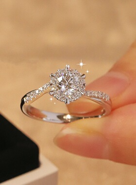 925银1克拉莫桑石轻奢求婚戒