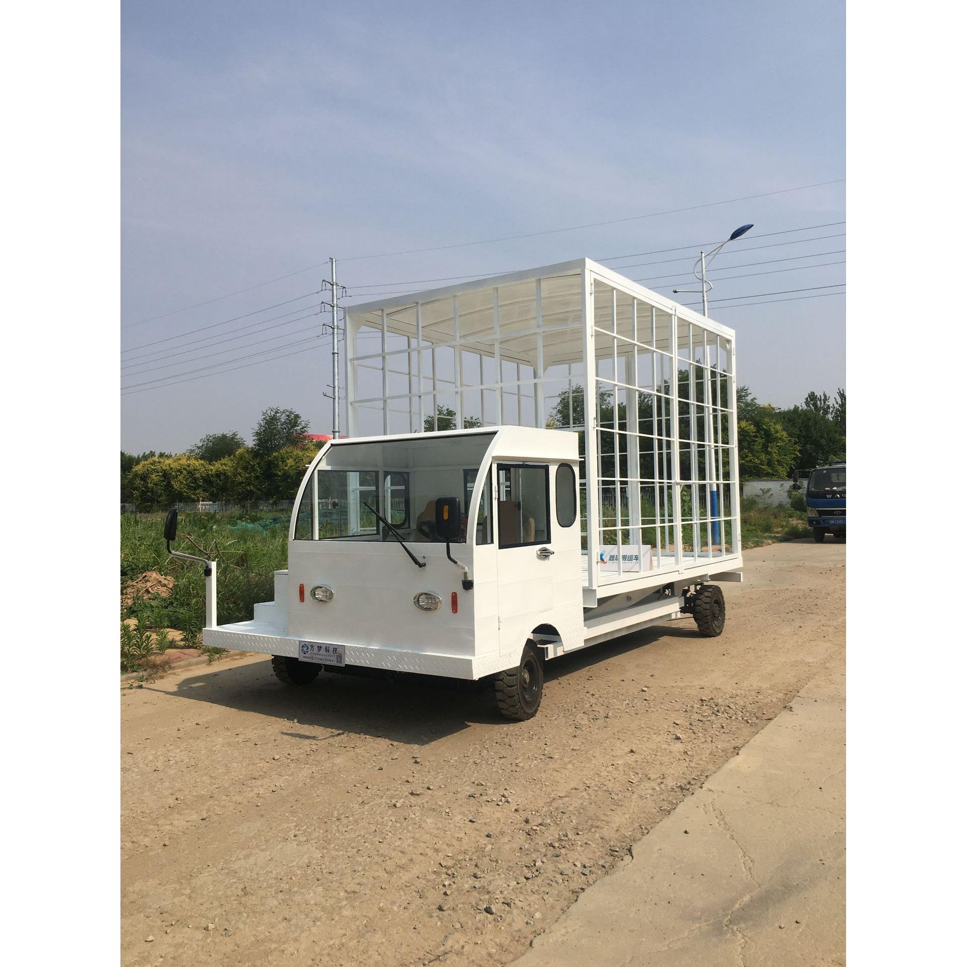 四轮拉货载重王大功率厂区仓库周转倒货运输车电动平板自卸搬运车