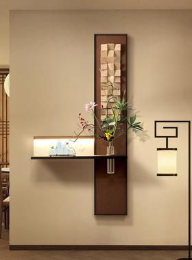 中古HVC培风玄关装饰画带灯水植走廊尽实木挂画l头ed灯壁绿画可置