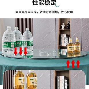 桌转MUY盘钢化玻璃璃转盘大圆桌璃旋转台圆形餐玻台玻面加厚钢化
