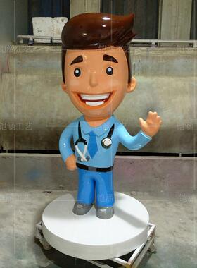 玻璃公钢雕塑医生护士卡通人形吉祥物仔玩象偶落物地摆件QRF户外