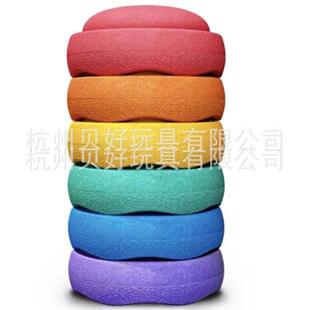 彩虹过河石圆形八形材感统玩具AHWEPP边触觉训练器幼儿6园过桥石