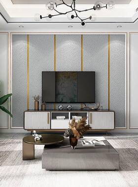 高档家装横竖条纹加厚纺鹿皮绒无IPQ布纸客厅卧室电墙视沙发背壁