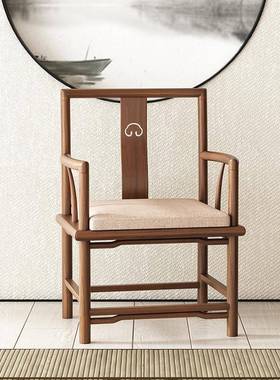 餐IKP式实木椅中圈椅三件套仿古椅客厅简约靠背茶桌椅子椅新中式