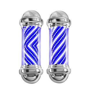超亮红理发店廊户外防水挂壁91241网转发 美发转灯LED圆墙柱形挂式