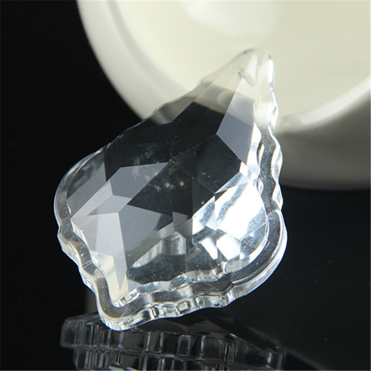 50#双面枫叶欧式机磨灯饰水晶挂件珠帘散帘散珠白水晶水晶石宝石
