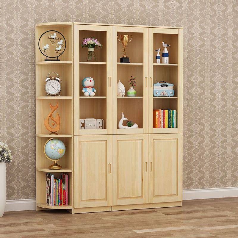 实木书室柜书新中式简约现代办公书橱架F88JS8S62门3门生学组装带