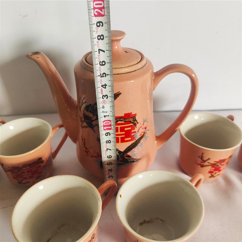 民俗怀旧系列80年代旧物老式茶壶茶碗茶盘竹温壶古董装饰