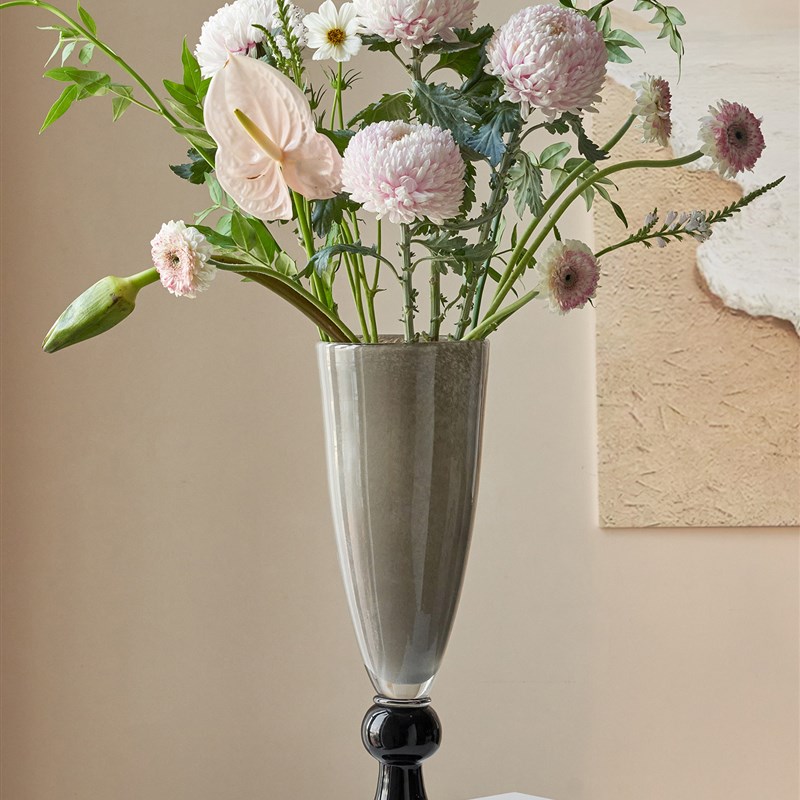 花瓶法式复古高级感水养鲜花百合蝴蝶兰仿真槐蕊花插花餐桌摆件大
