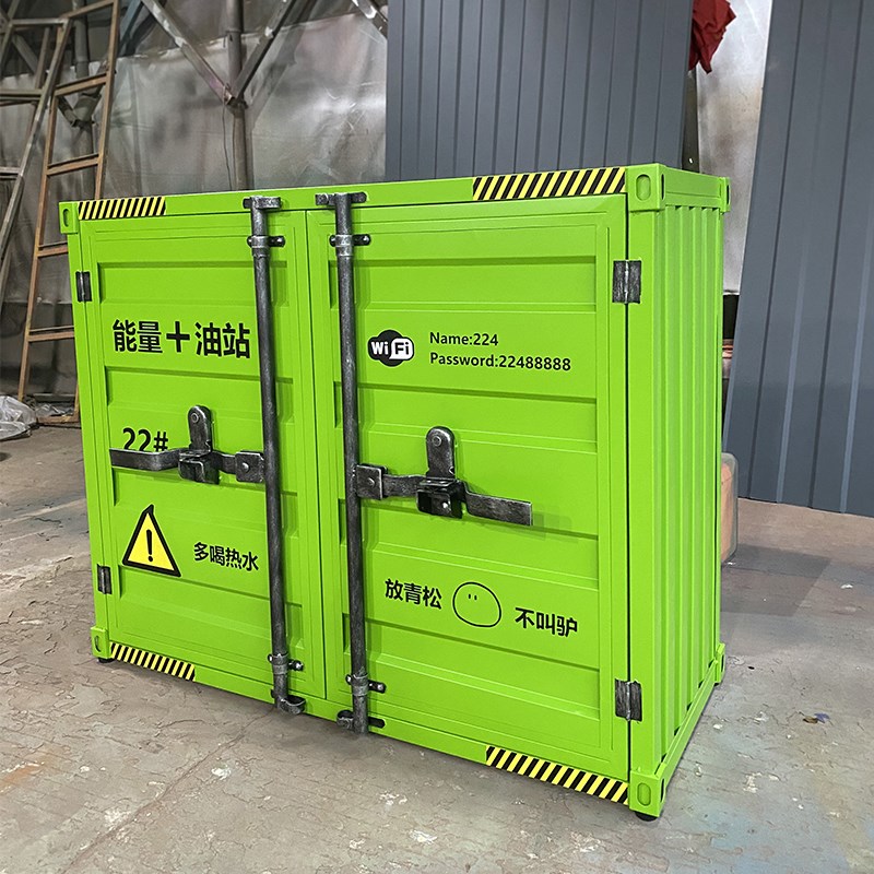 工业风铁皮鞋柜做旧入户门口集装箱柜阳台杂物工具柜储物收纳柜子