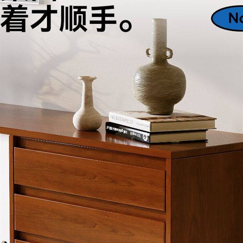 曾几北欧风餐边柜黄杨木实木边柜收纳柜子杂物小件物品整理收纳柜