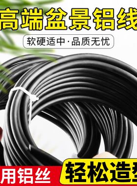盆景造型专用铝丝铝线蟠扎罗汉松定型套装园艺花卉植物黑铝条丝线