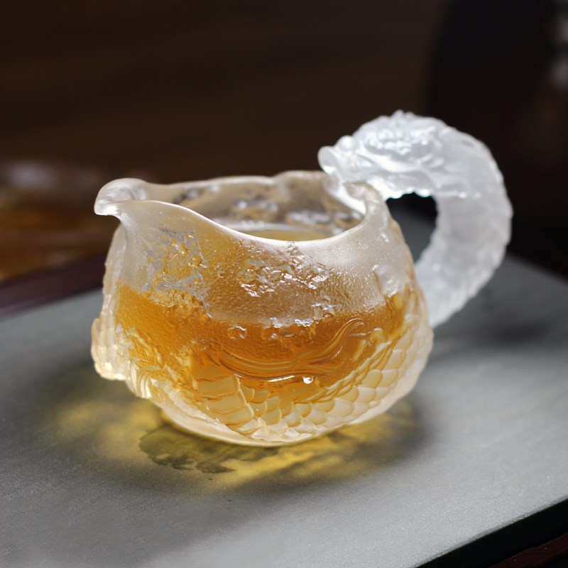 龙行龘龘龙年茶具套装礼盒送礼加厚把手龙杯茶杯主人杯琉璃公道杯