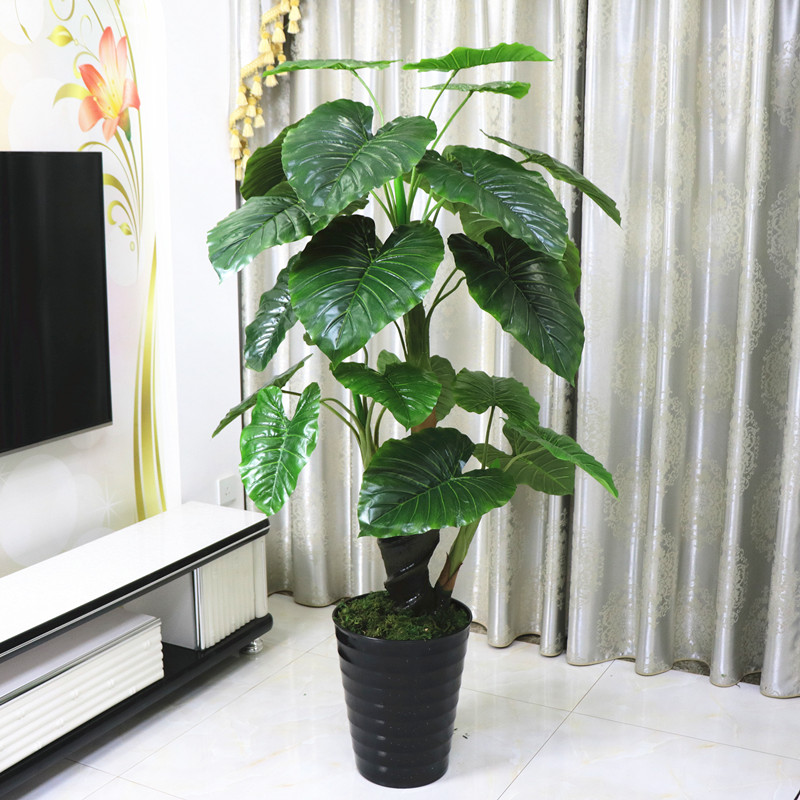 假树滴水观音仿真植物落地盆栽大型客厅盆景假花塑料花艺装饰绿植