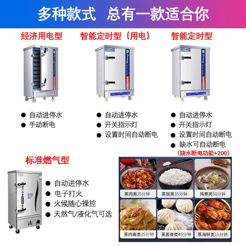 304蒸饭柜商用电蒸车燃气蒸饭机小型电蒸饭箱蒸柜米饭蒸箱蒸包炉