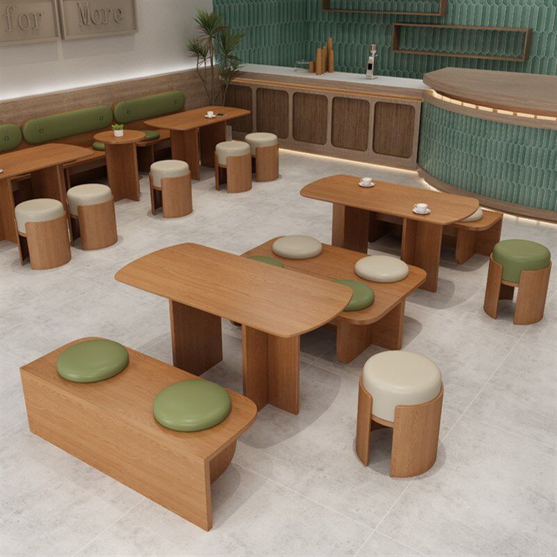 卡座沙发奶茶店休闲桌椅组合咖啡厅复古餐桌商用餐饮茶楼靠墙座椅